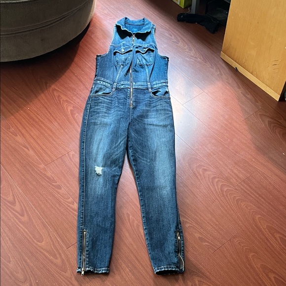 Guess vintage Denim Blue‎ Women's denim jumpsuit size 8 - Picture 2 of 14